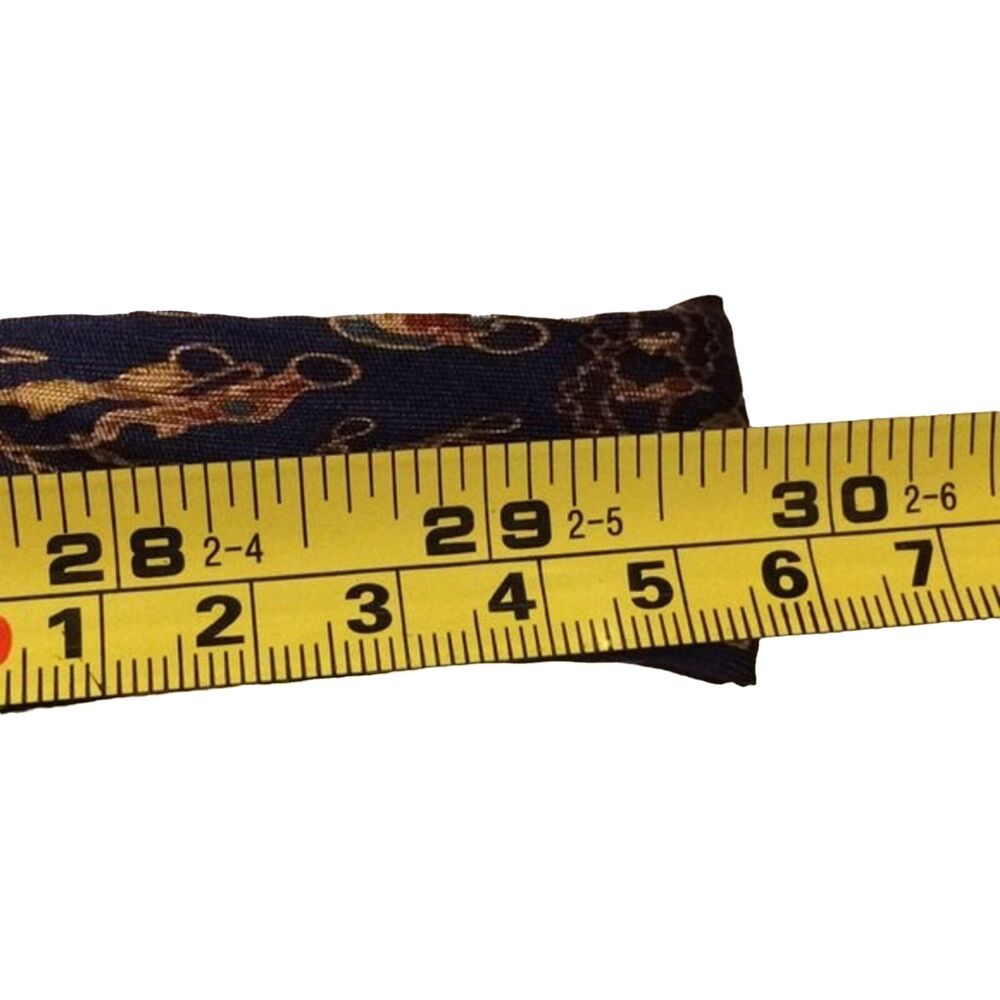 Salvatore Ferragamo Blue Gold Horse Bit Silk Tie Made in Italy Designer Preppy - Picture 10 of 10